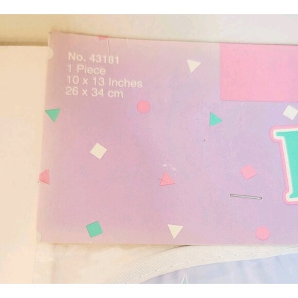 Vtg Bavette Amscan Multi Color Baby Ducks Rainbows Sun Clouds Umbrellas Bib - Picture 2 of 6